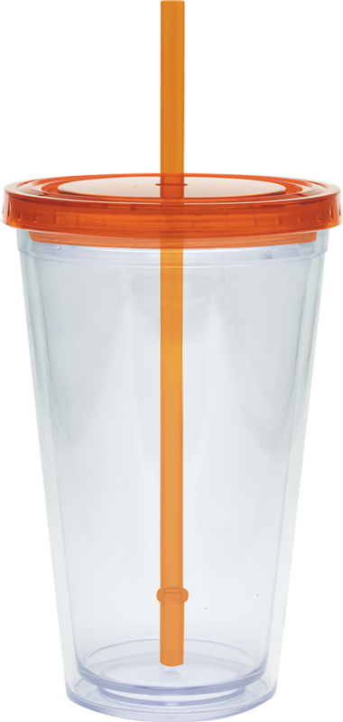 20 oz. Large Carnival Cup - Color Lid and Straw 16