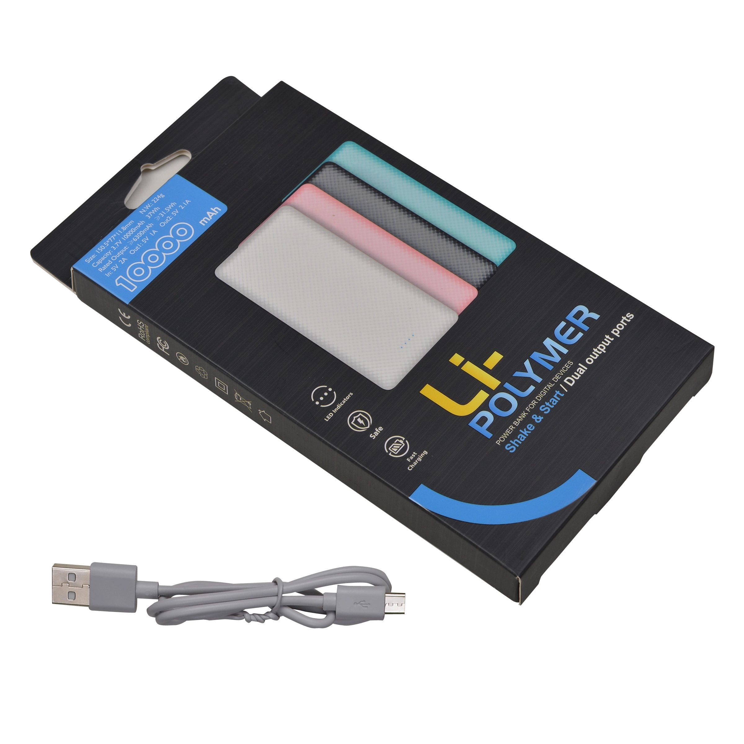 Portable Charger High Capacity 10,000 mAh Slim Power Bank 6