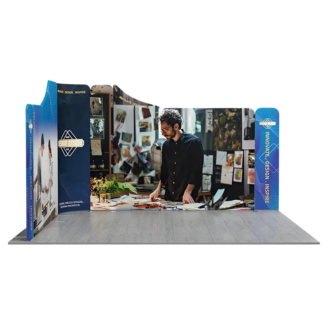 13ft Magnetic Modular Fabric Displays - Dynamic L Shape 20