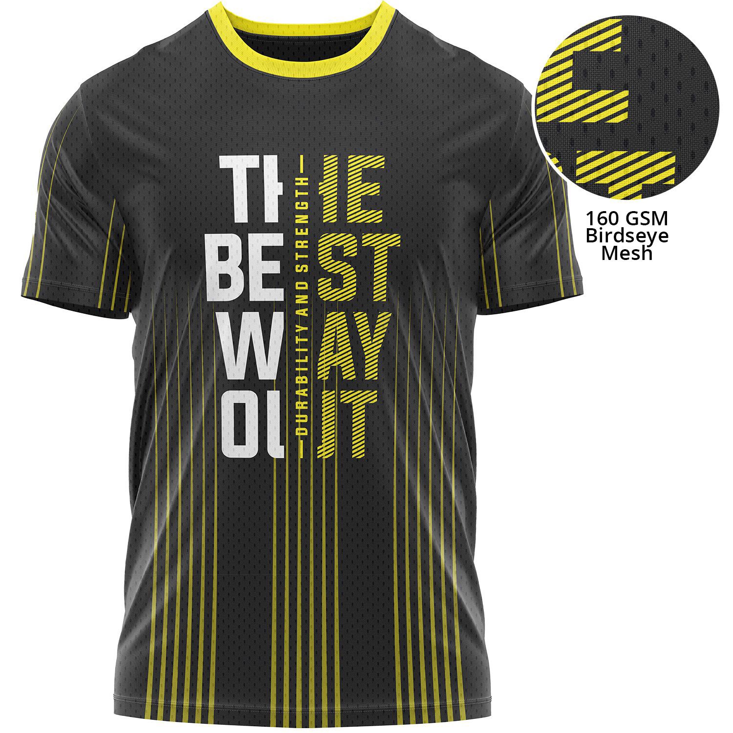 Unisex 160 GSM Birdseye Mesh Performance Sublimation Short Sleeve T-shirt 5