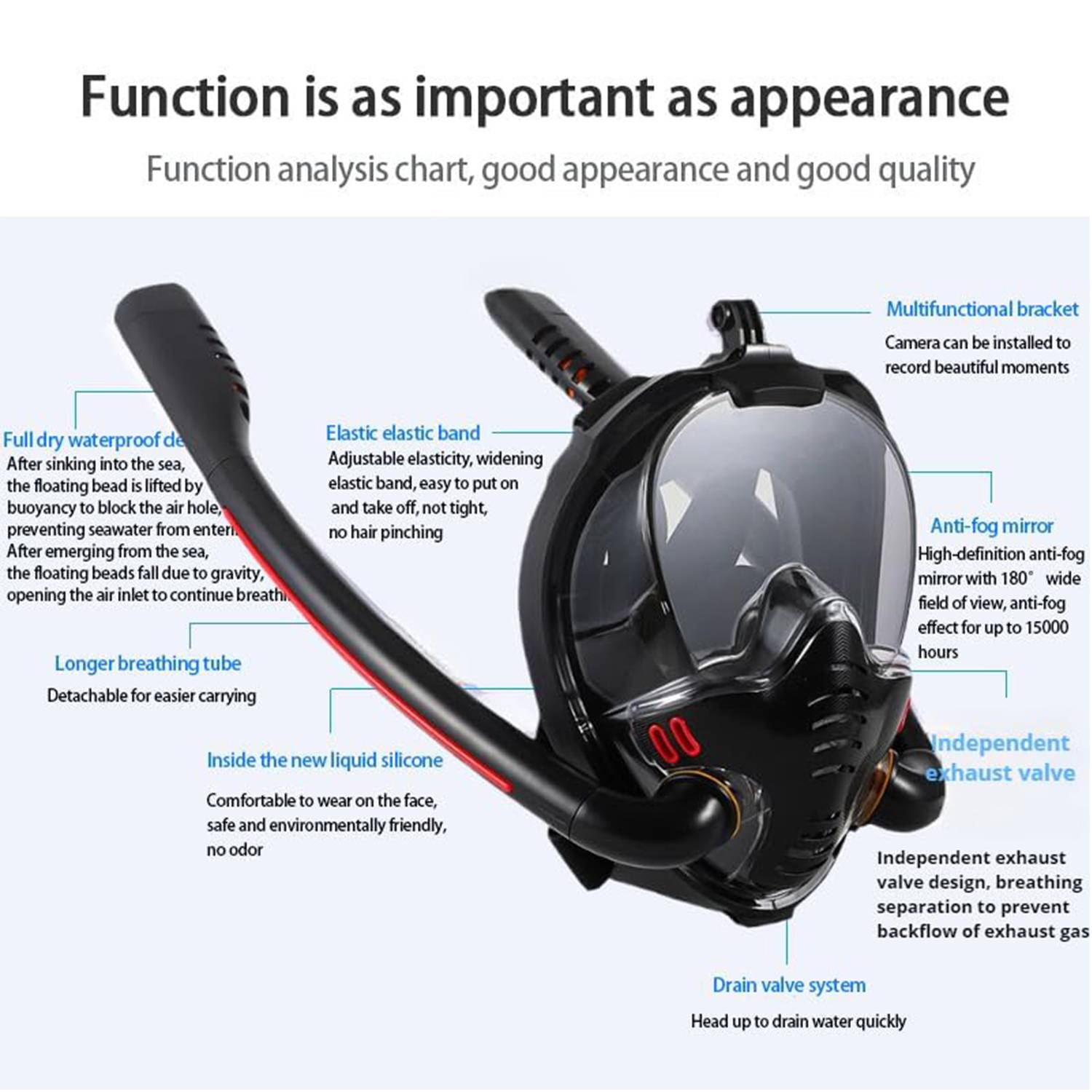 Anti-Fog Full Face Snorkel Mask 8