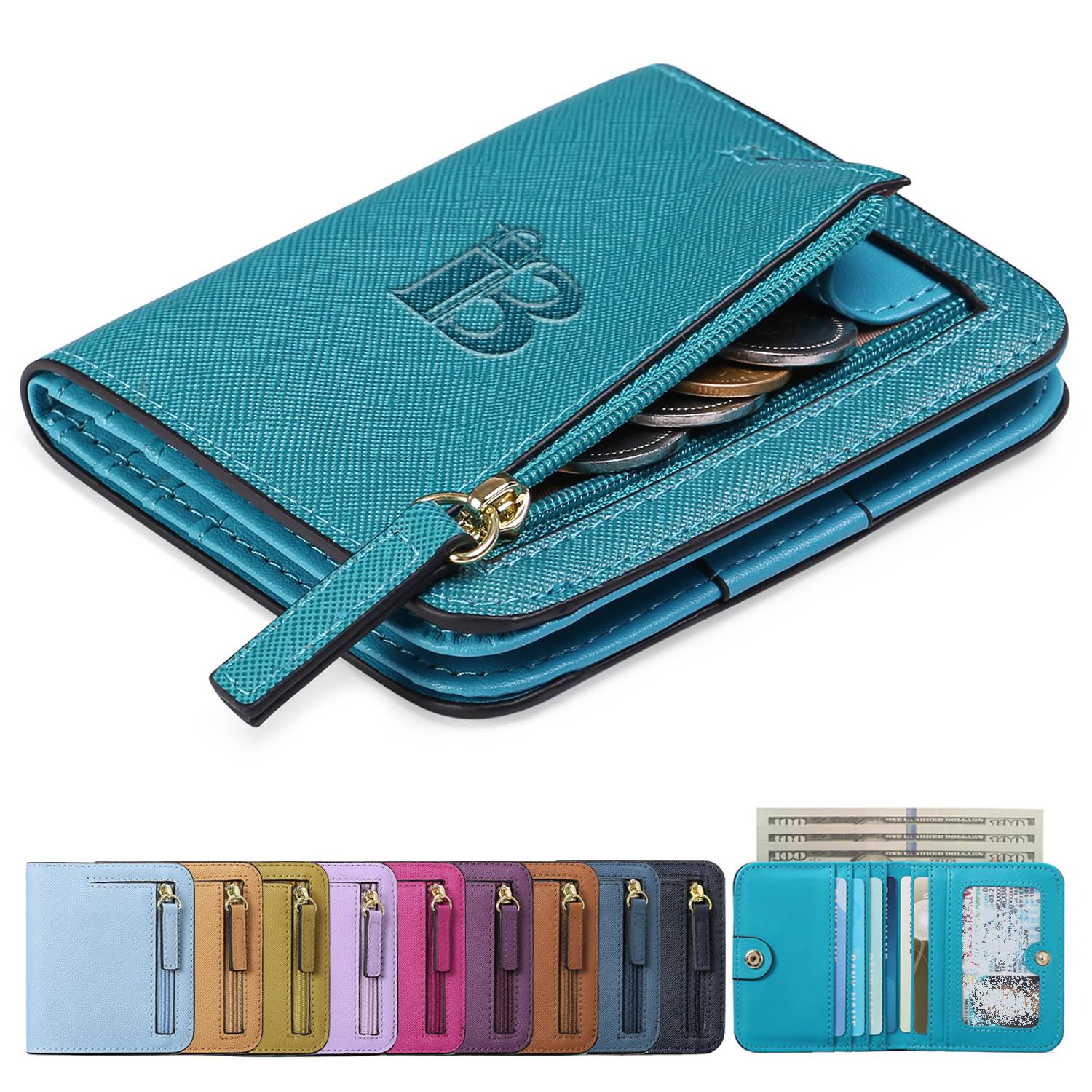 PU leather Coin Purse Wallet RFID Money Clip 11