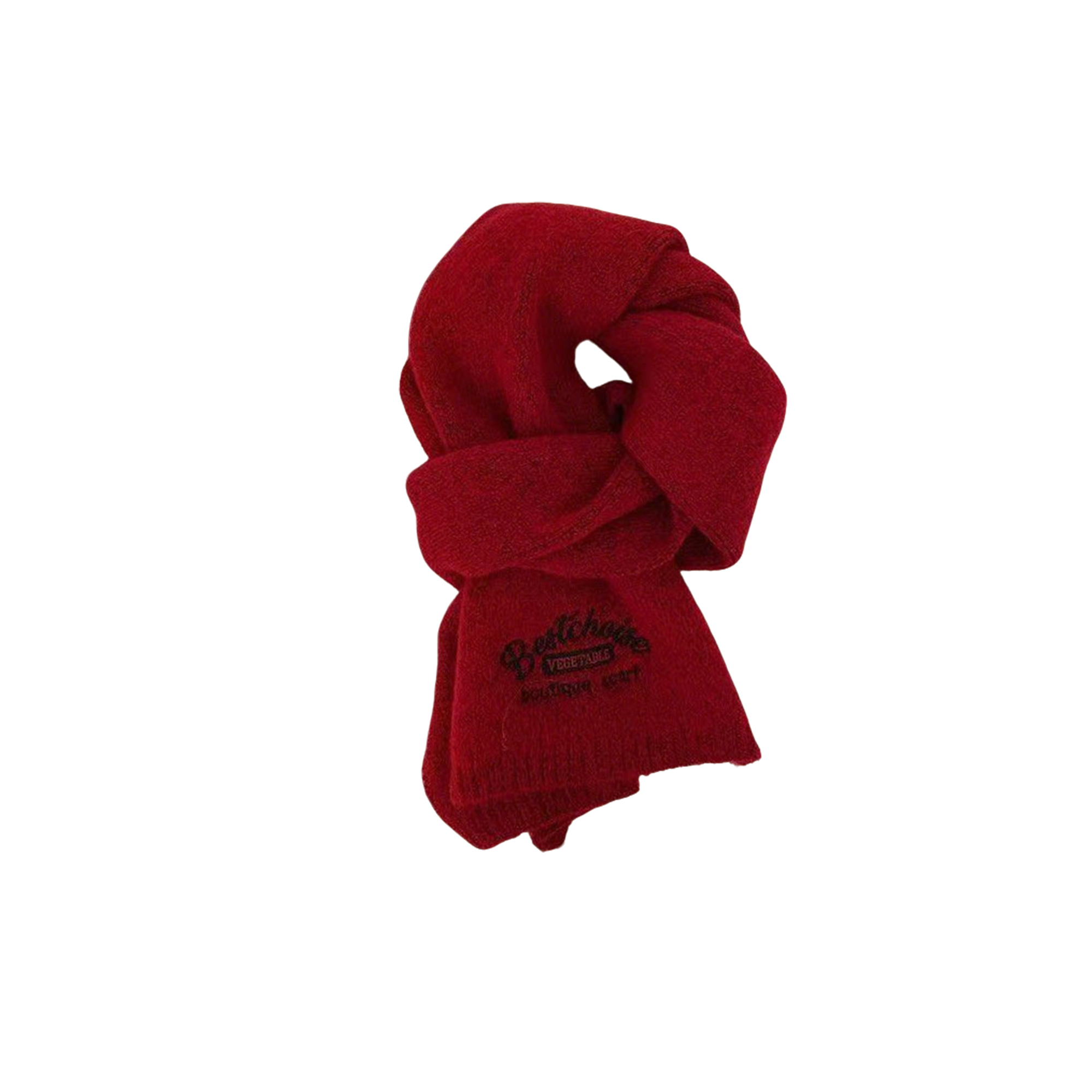 Knitted Cashmere Winter Scarf Embroidered 63 x 9" 11