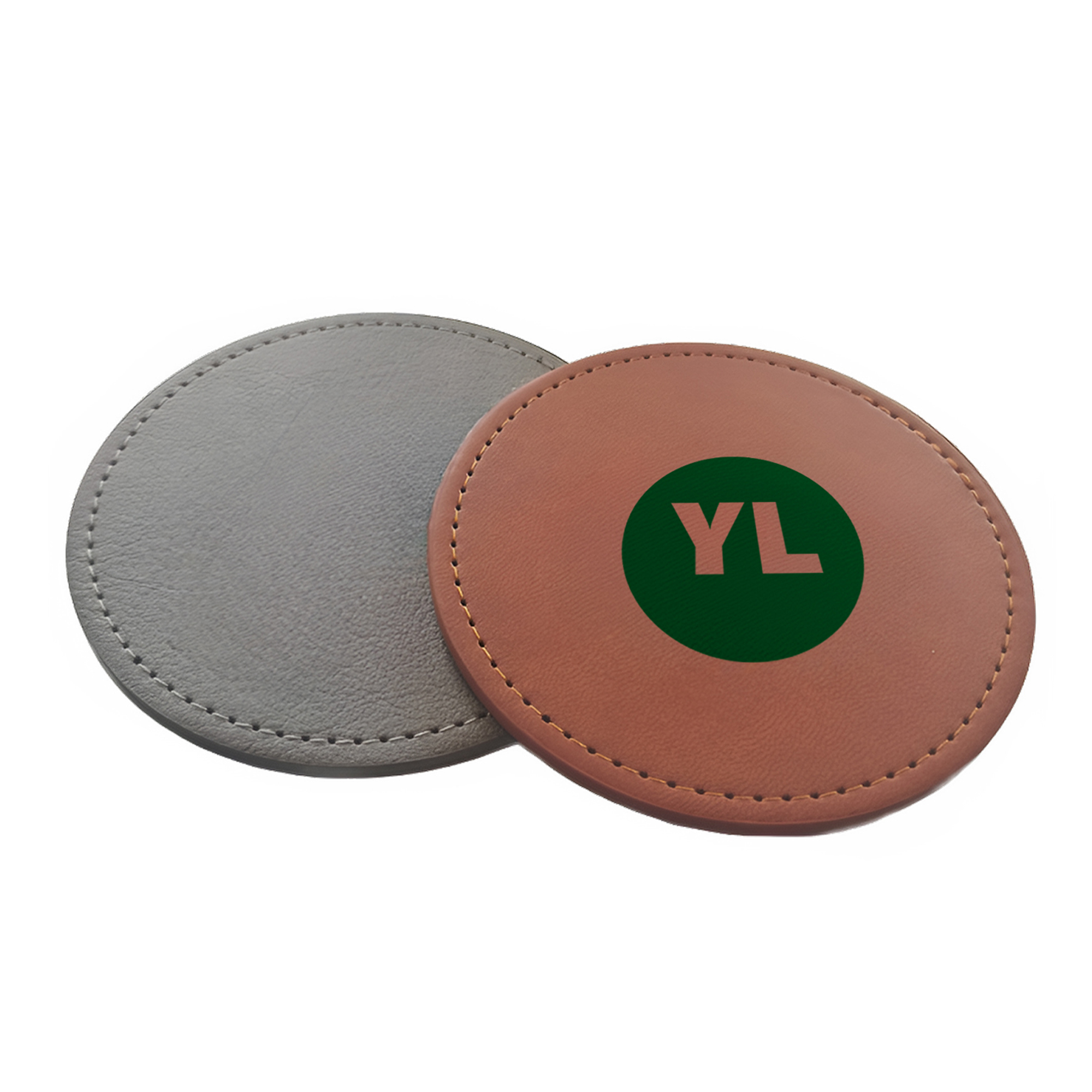 MOQ50 PU Leather Embossed Coaster With Custom Logo 1