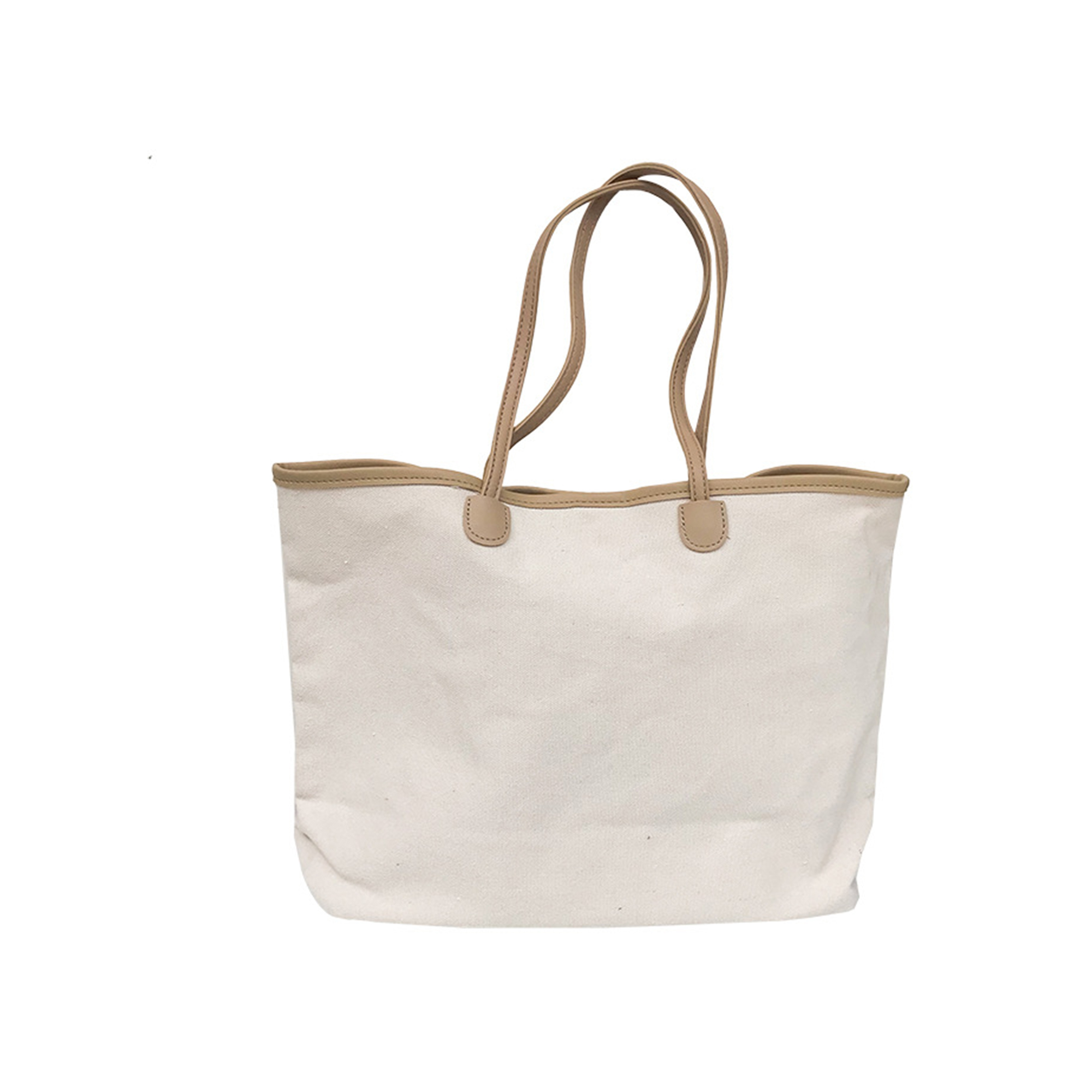 Canvas Shoulder Bag With Leather Handle, custom tote bag with logo imprint 3