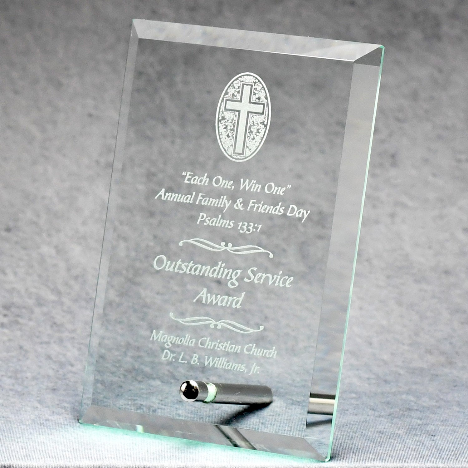 Economy Jade Glass Standing Plaque 1