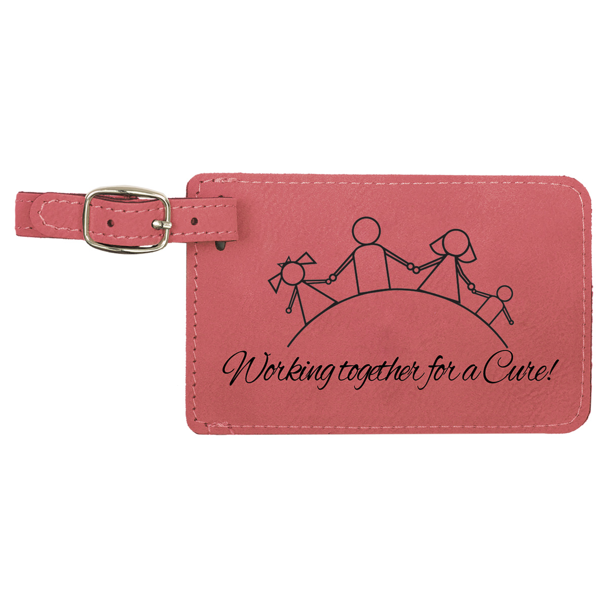 Pink Leatherette Luggage Tag 4