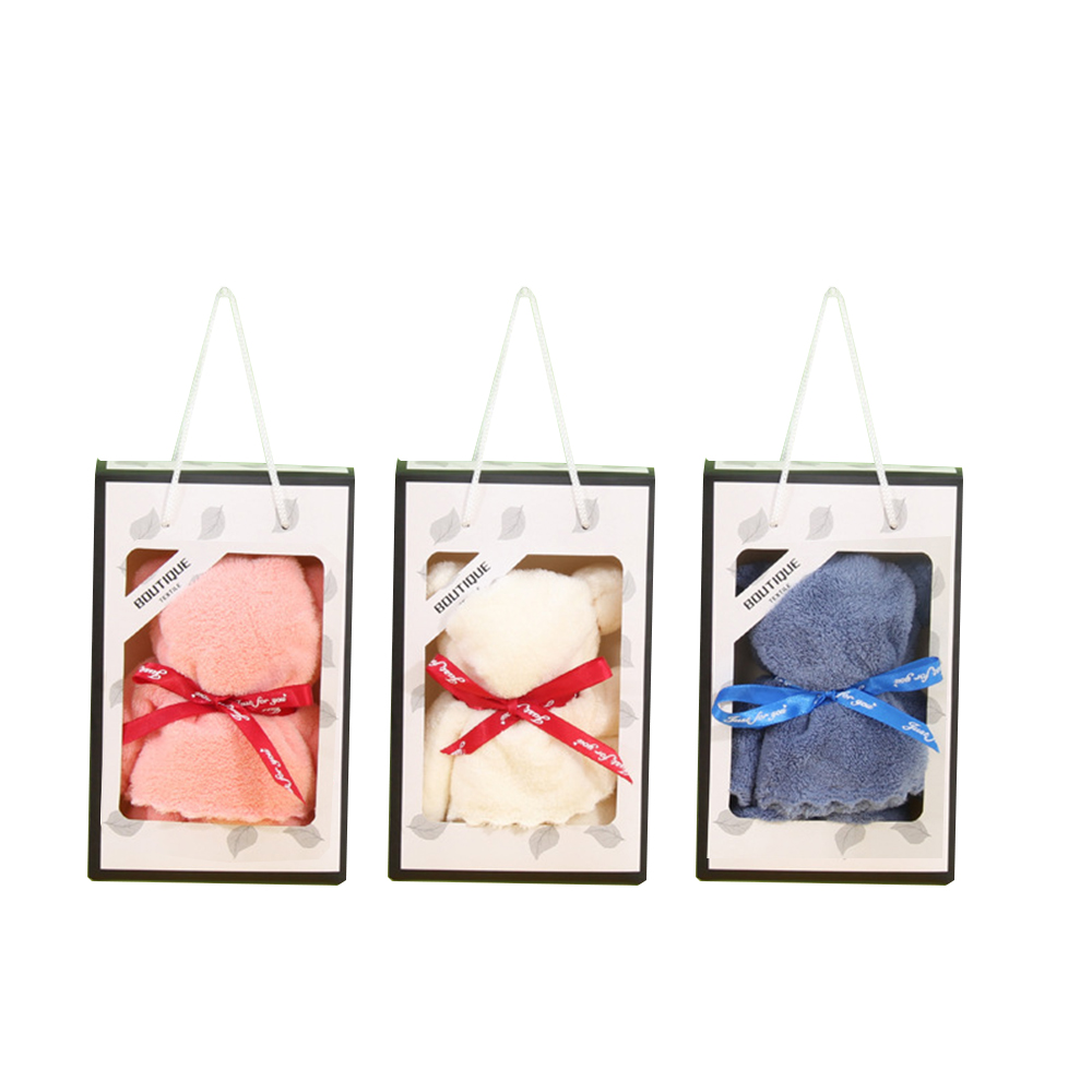 Coral velvet bear towel 3