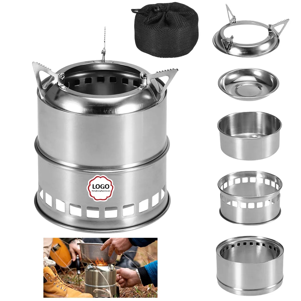 Stainless Steel Outdoor Stove With Carry Bag 1