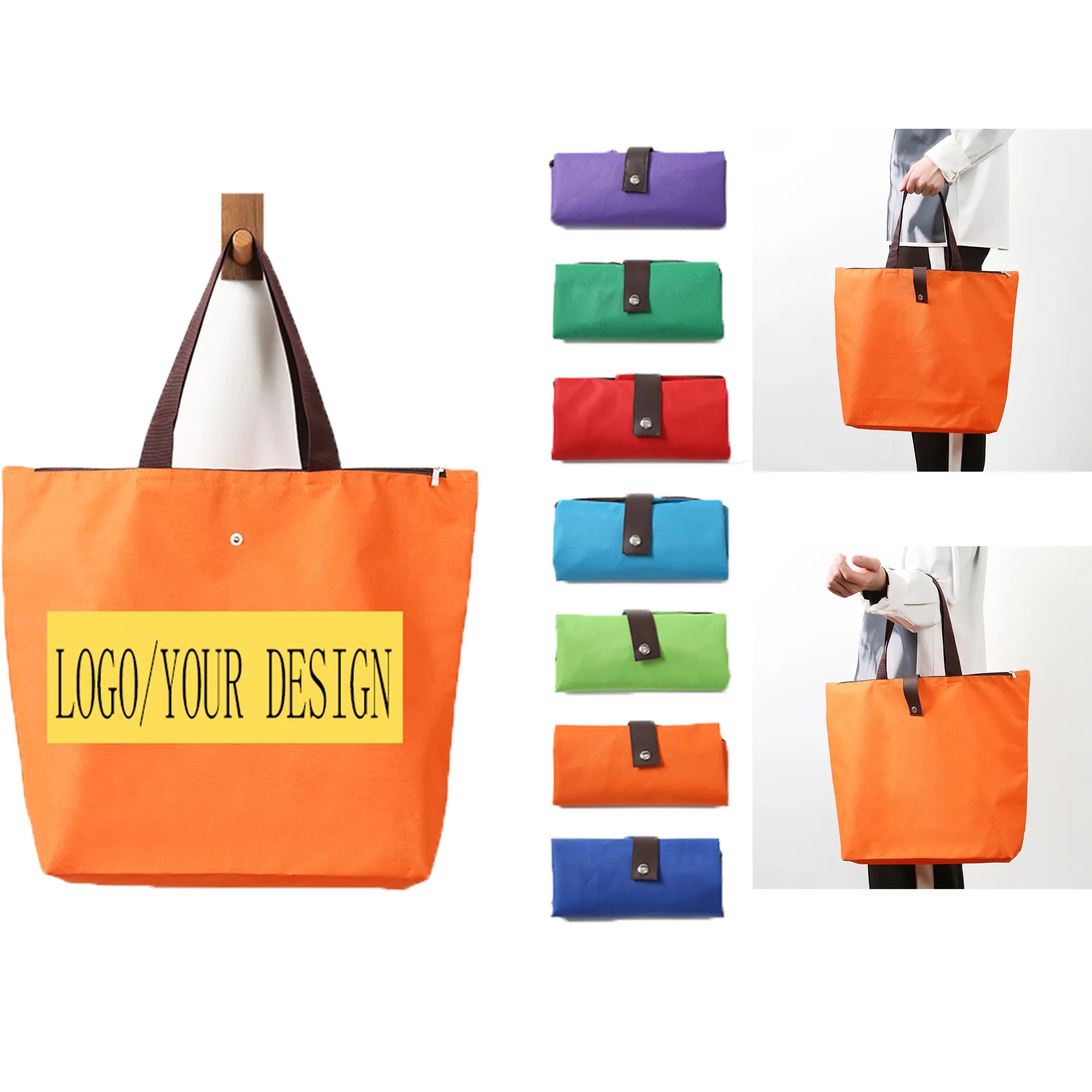 Waterproof Oxford Cloth Blank Folding Shopping Bag 3