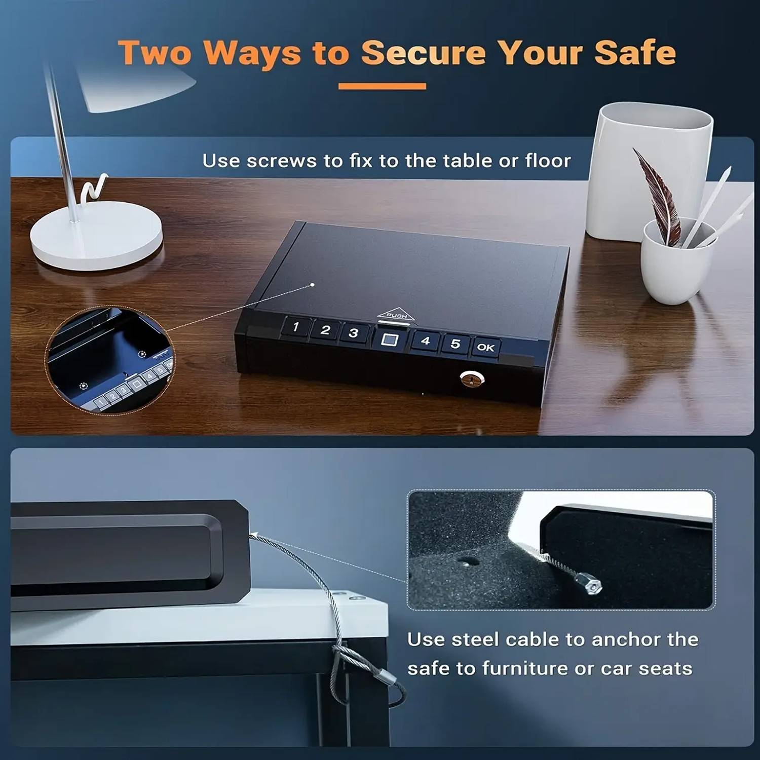 Biometric Fingerprint Handgun Safe Box Quick Access Lockbox 4