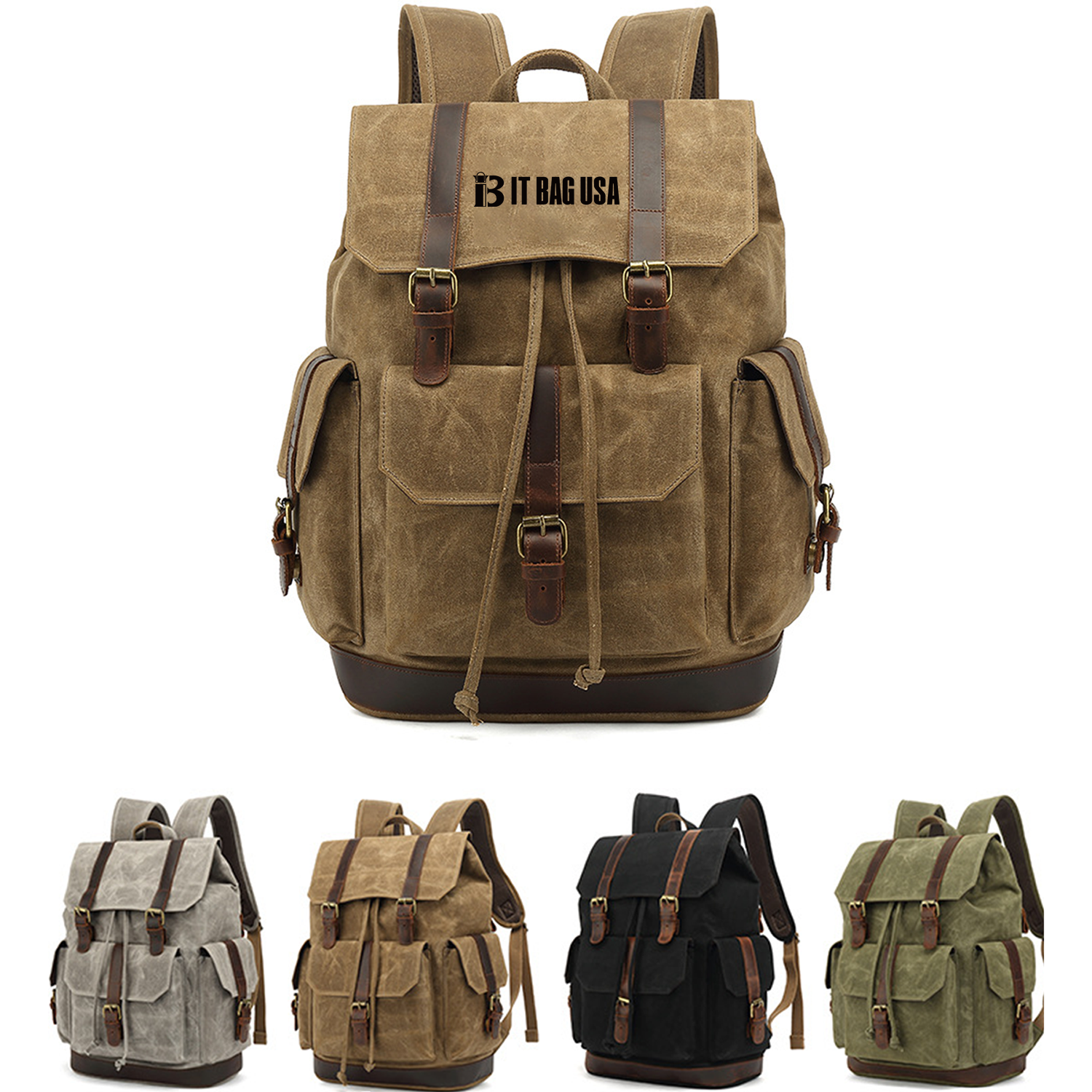 Vintage Waterproof Canvas Backpack 2