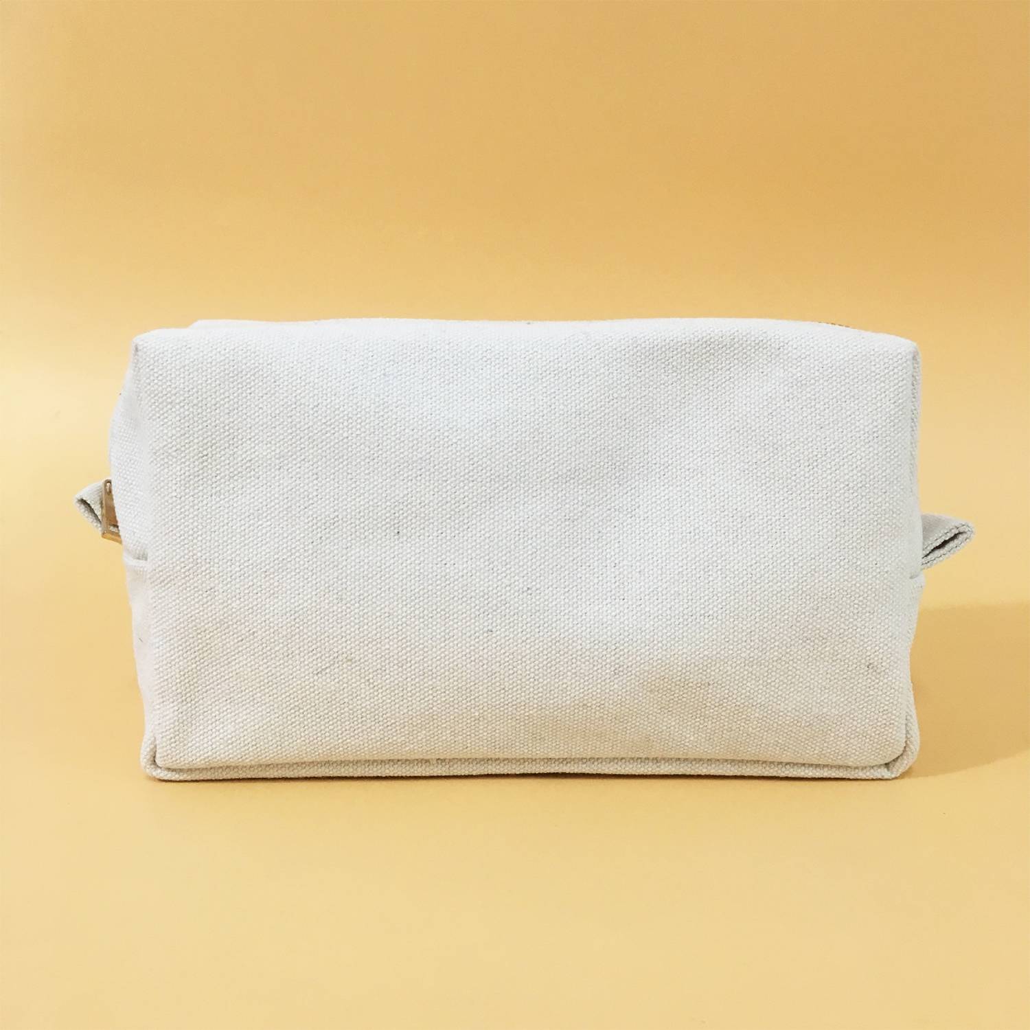 Canvas Cosmetic Bag Zipper Pouch Stand Up Design 4