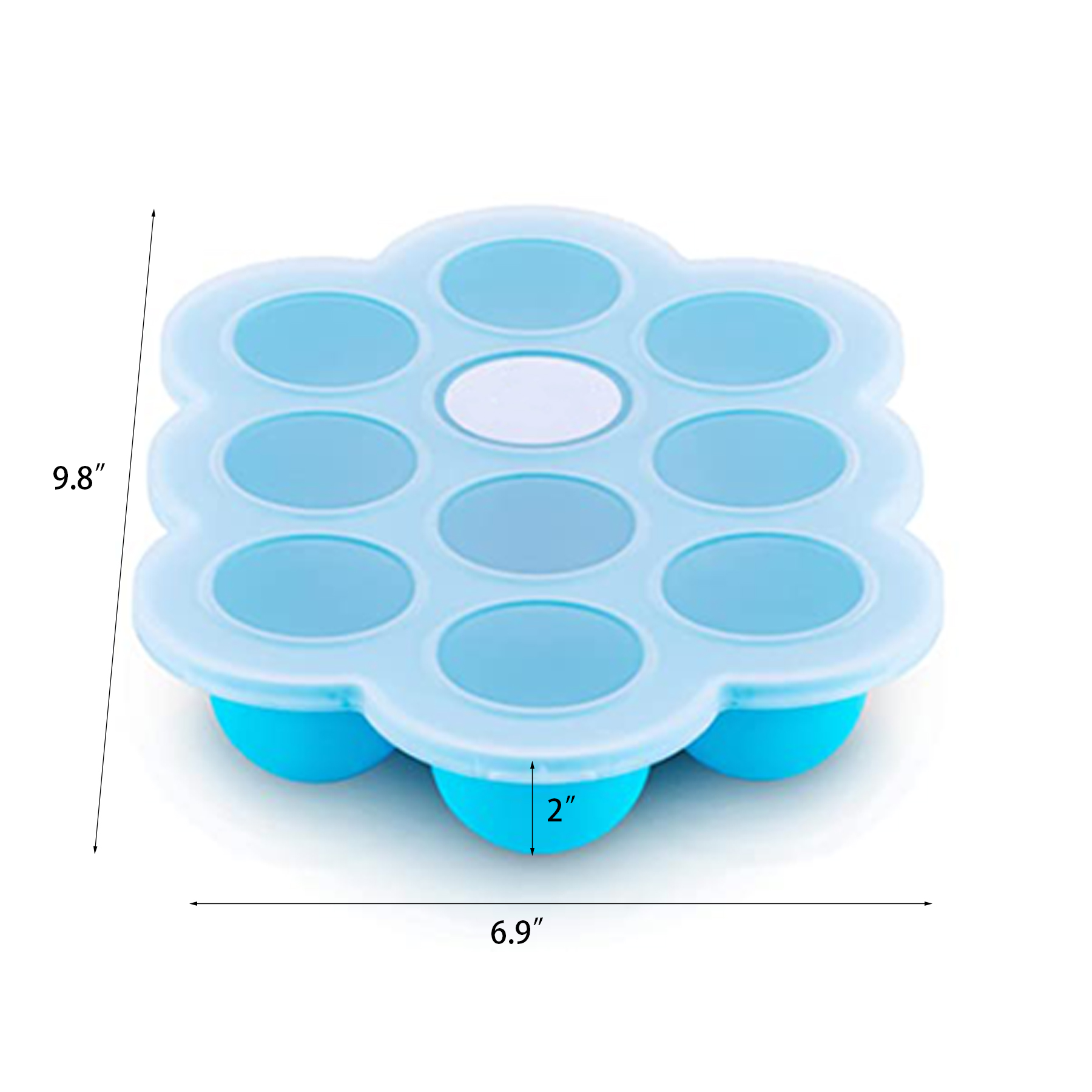 Silicone Baby Food Freezer Tray with Clip-on Lid 3