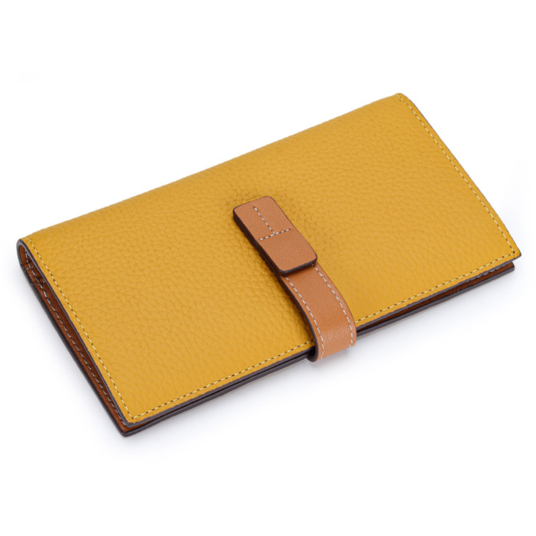 Genuine Leather Contrast drawer strap with purse 10