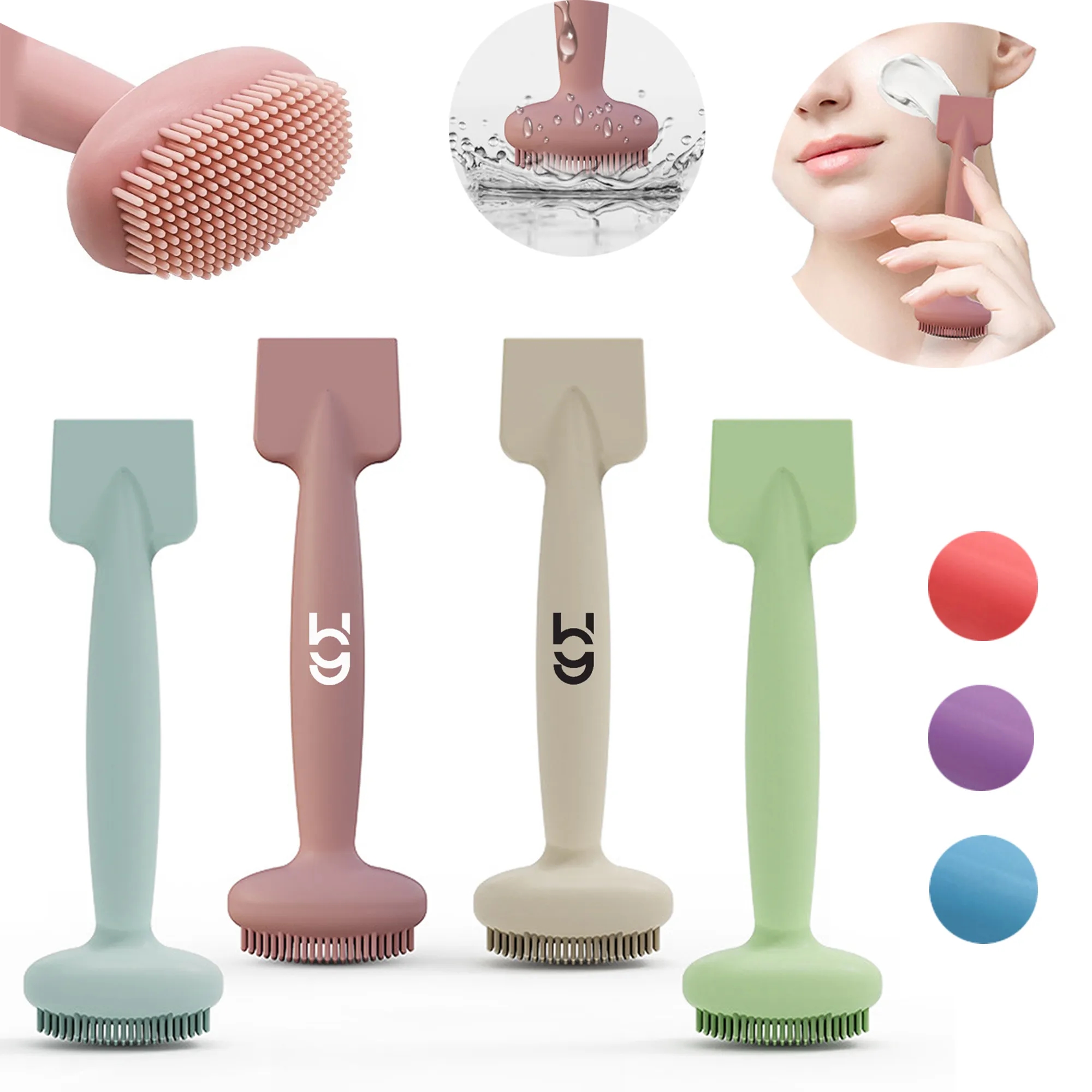 Double-end Silicone Face Mask Applicator Soft Makeup Brush 3
