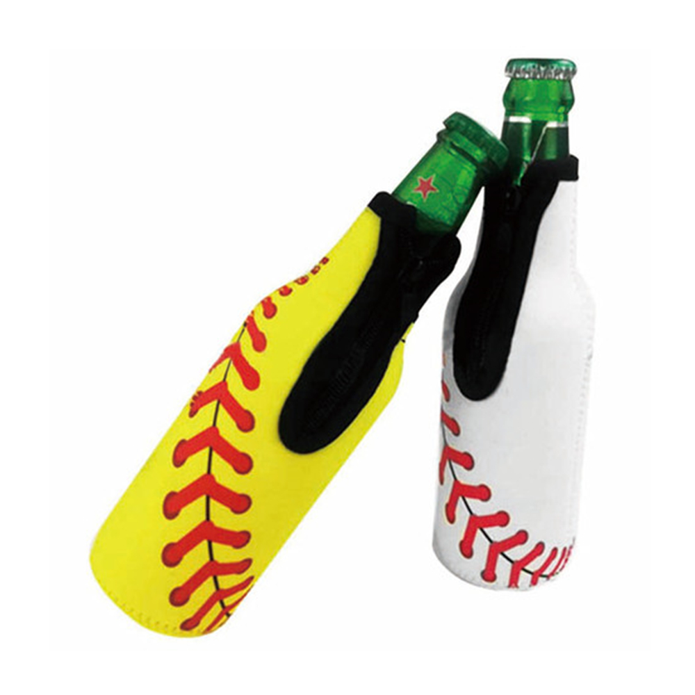Zipped Neoprene Baseball Bottle Cooler 1