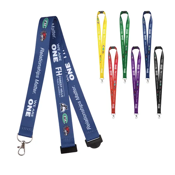 1" Polyester Breakaway Lanyard for ID Badges W/ Lobster Claw 1