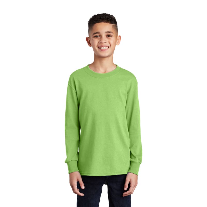 Port & Company Youth Long Sleeve Core Cotton Tee. 127