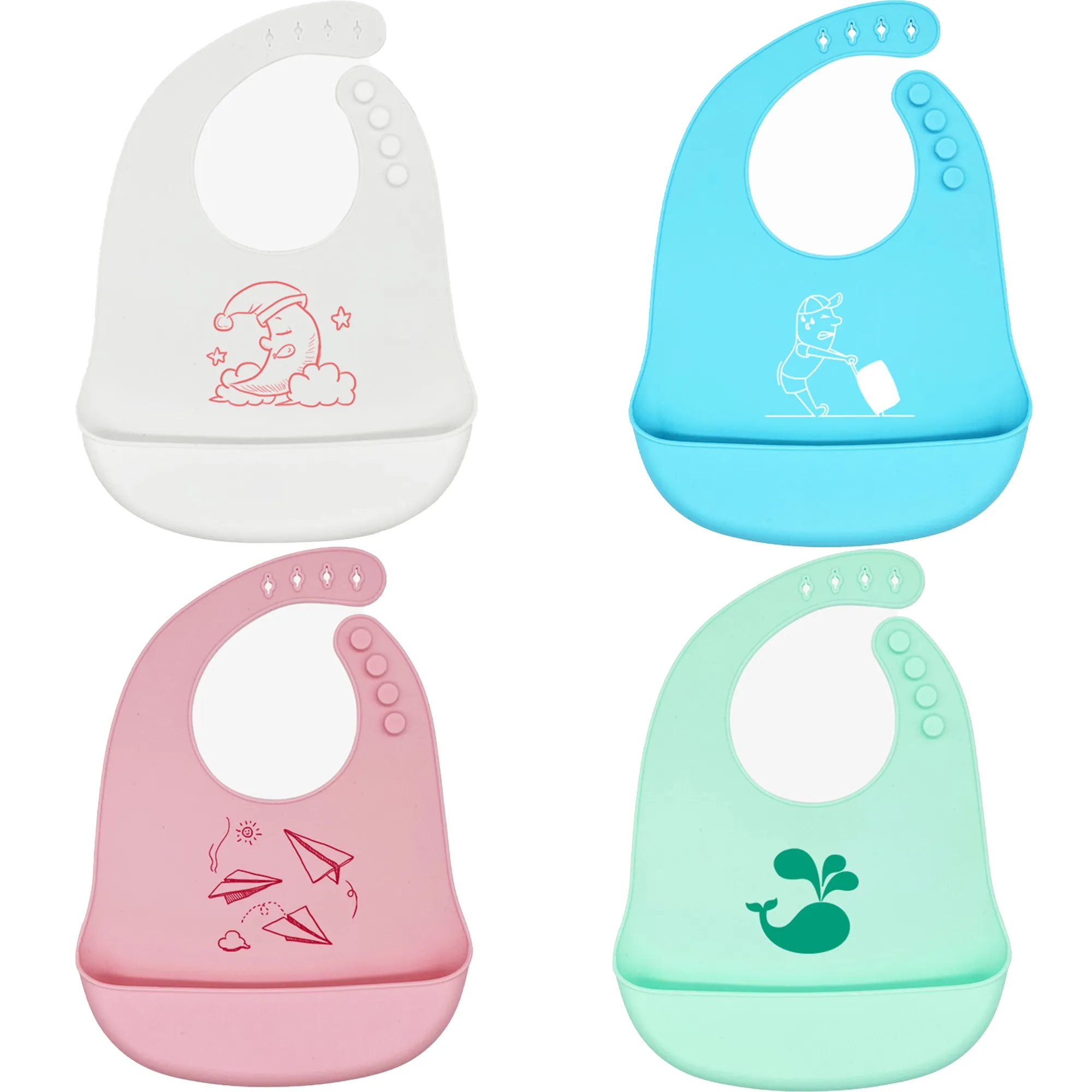 Adjustable Silicone Babies & Toddlers Feeding Bib 3