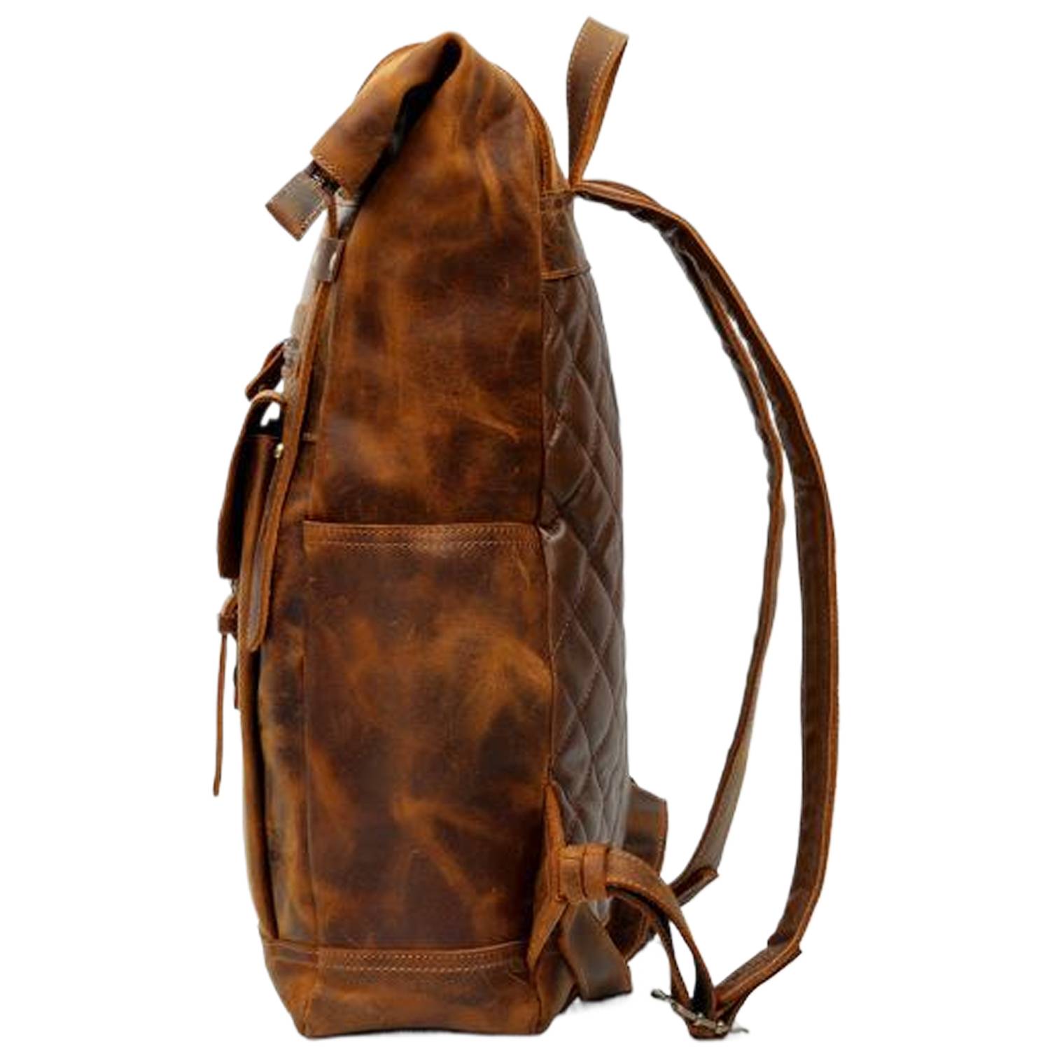 Retro Genuine Leather Large Capacity Travel Backpack 5