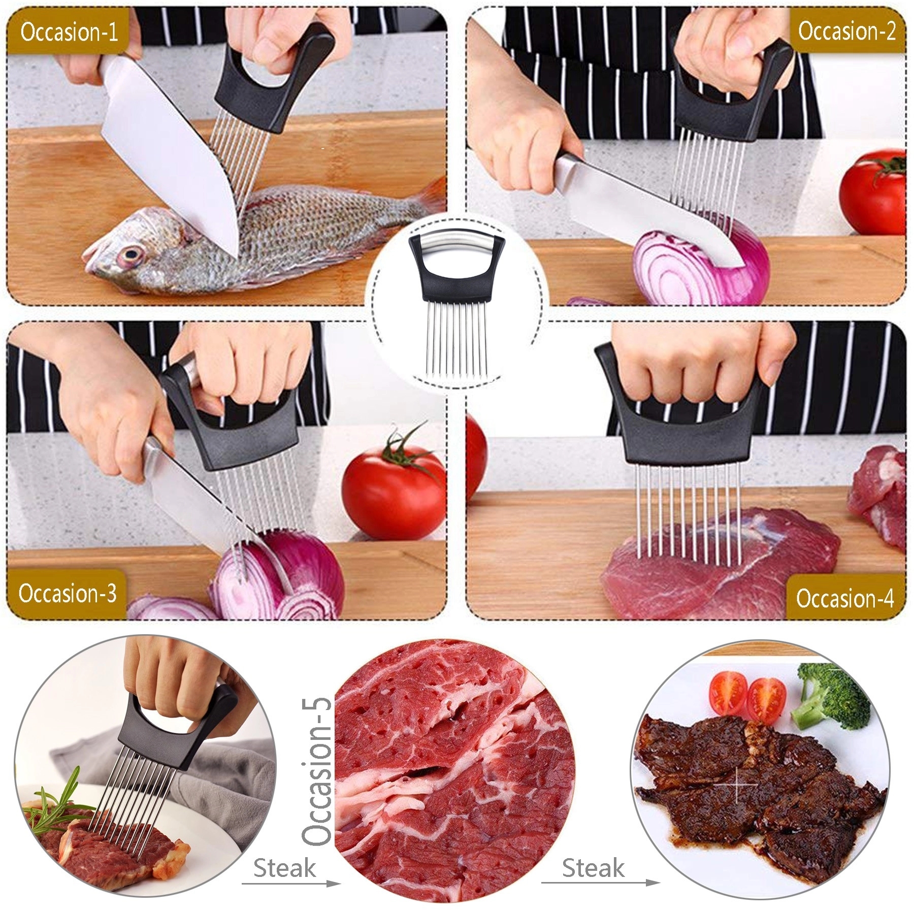 Vegetable Fruits Slicer Onion Cutting Needle 3
