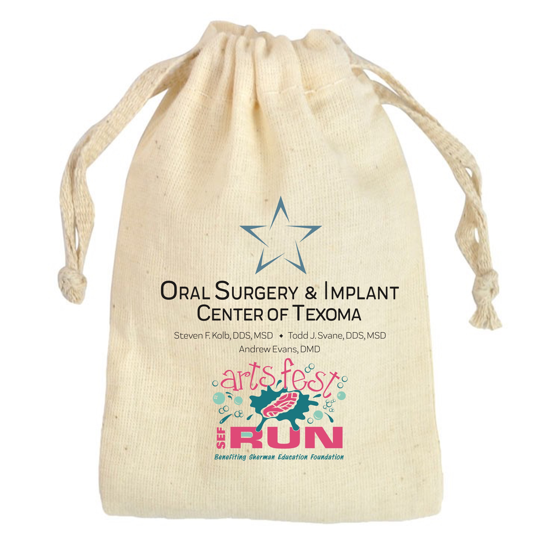 6"x 9" Custom Printed Cotton Pouch with Drawstring 5
