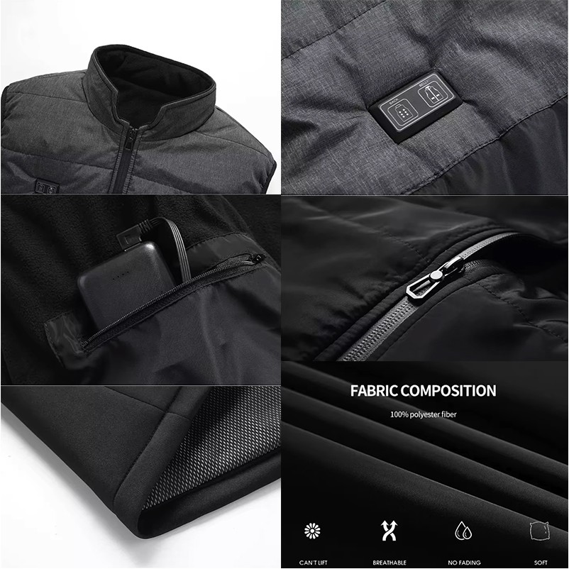 4 Areas Warming Heated Vest Electric USB Unisex 2