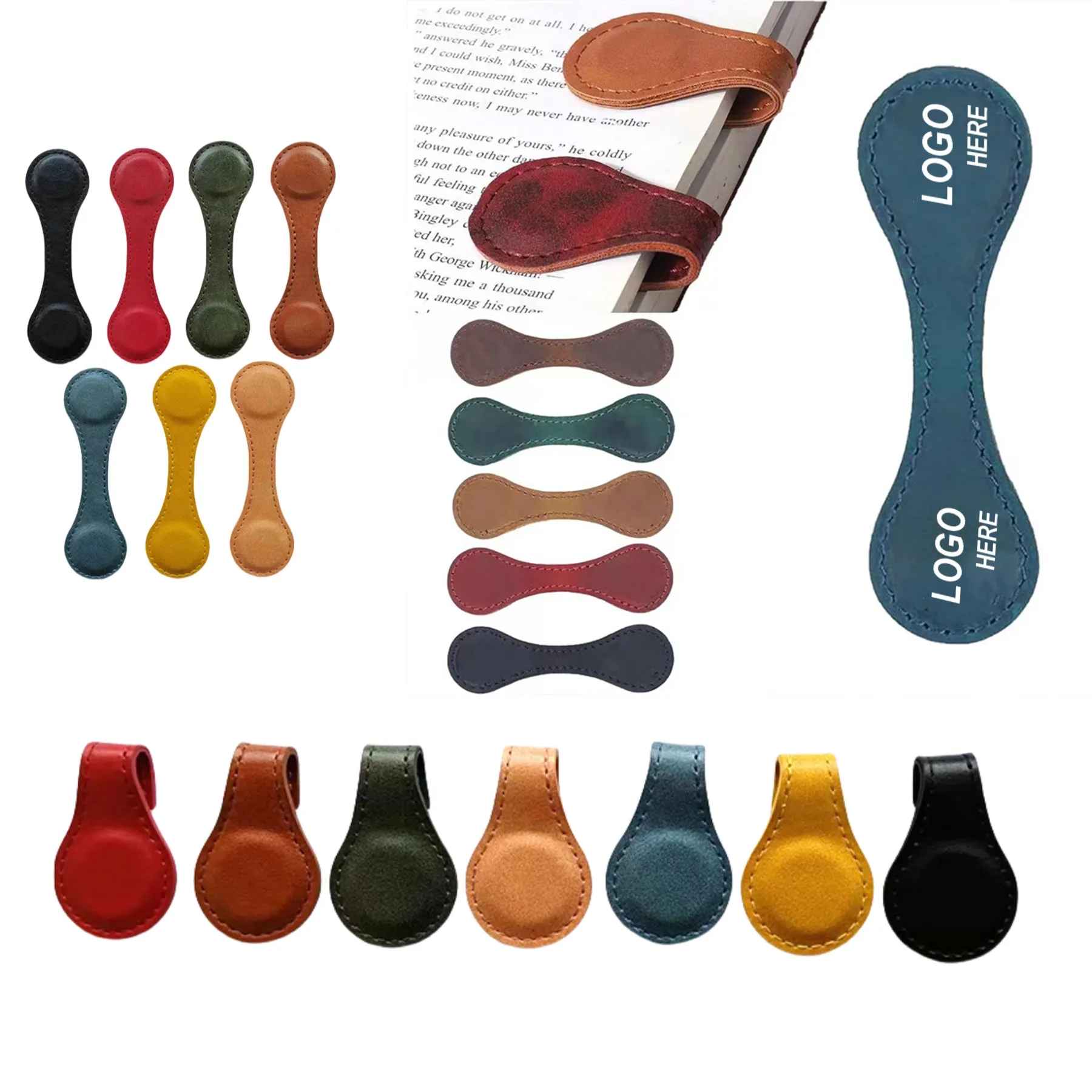 Leather Double Sided Magnetic Bookmark 2