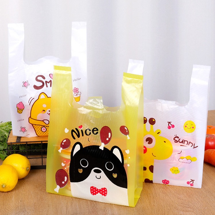 Plastic Grocery White Sturdy Handled Merchandise Bags 2