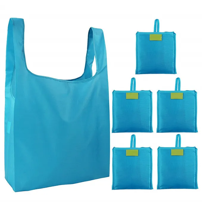 Portable Oxford folding tote shopping bag, custom tote bag with logo imprint 4