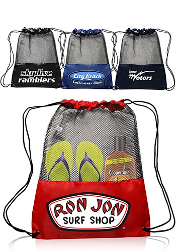 Mesh Drawstring Backpacks - 13" W x 17" H 2