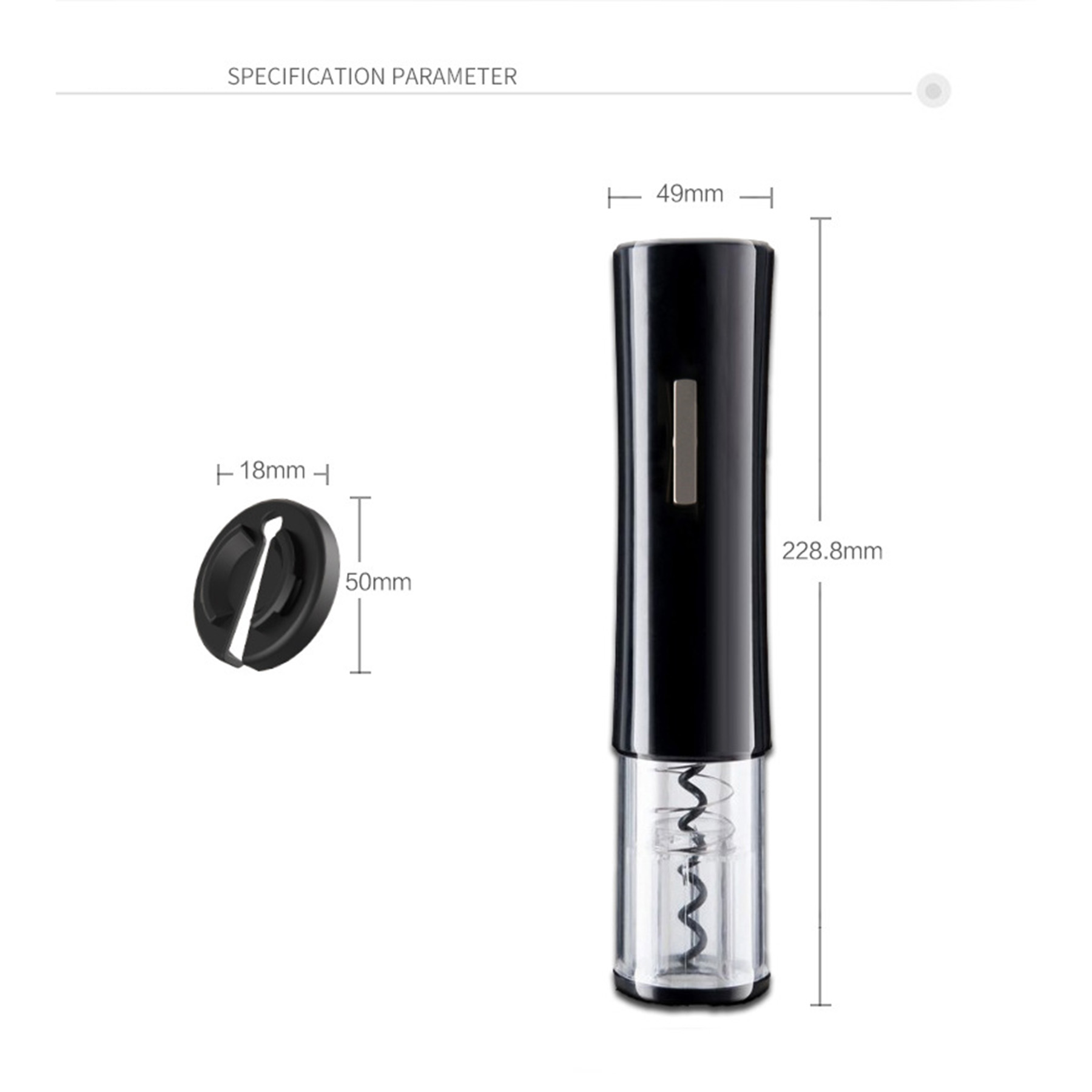 Automatic Electric Wine Bottle Corkscrew Opener with Foil Cutter 3