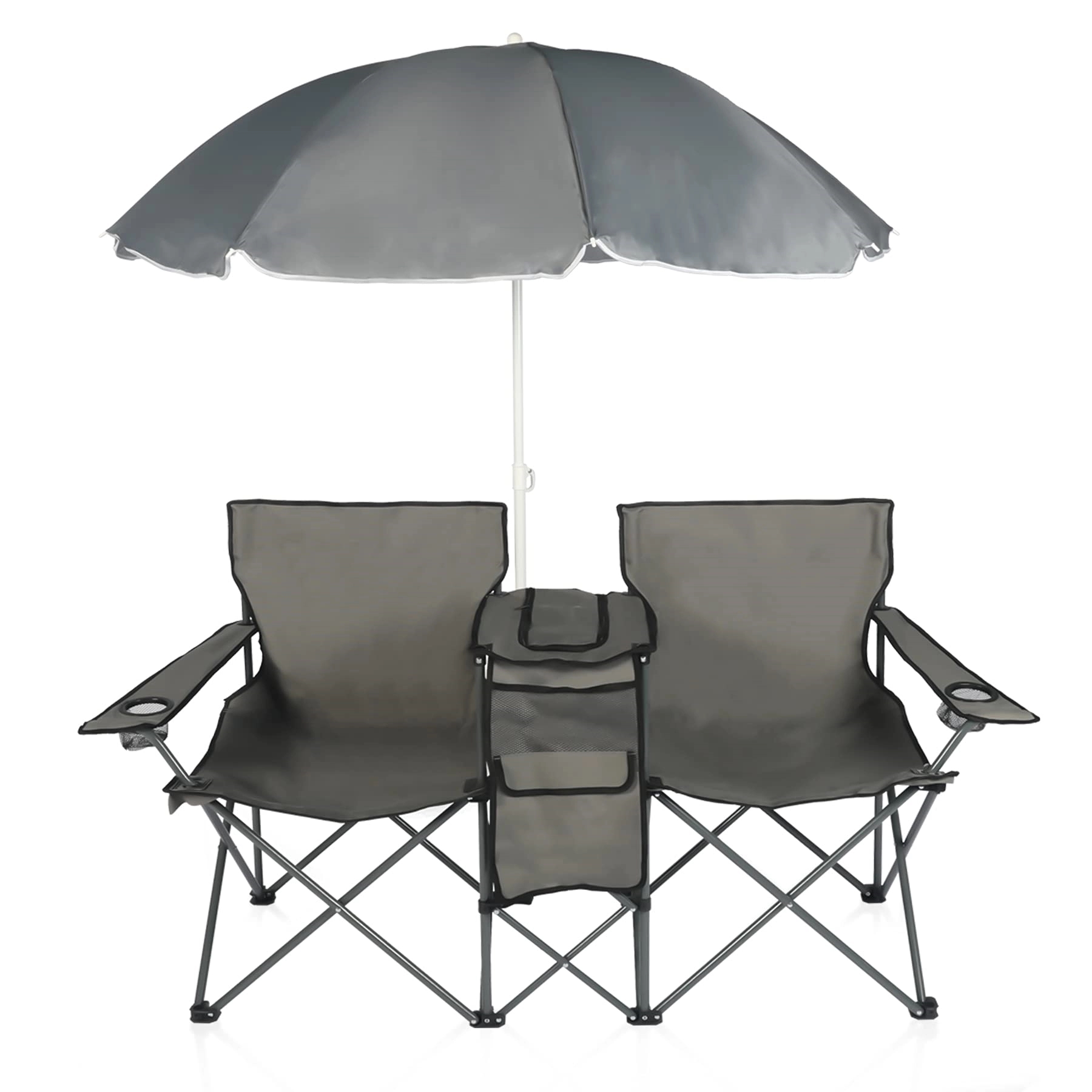 Double Portable Picnic Chair with Umbrella 7