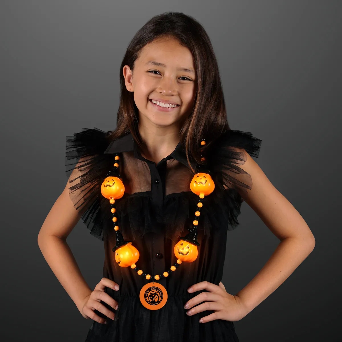 LED Hocus Pocus Pumpkins Beads with Medallion 3