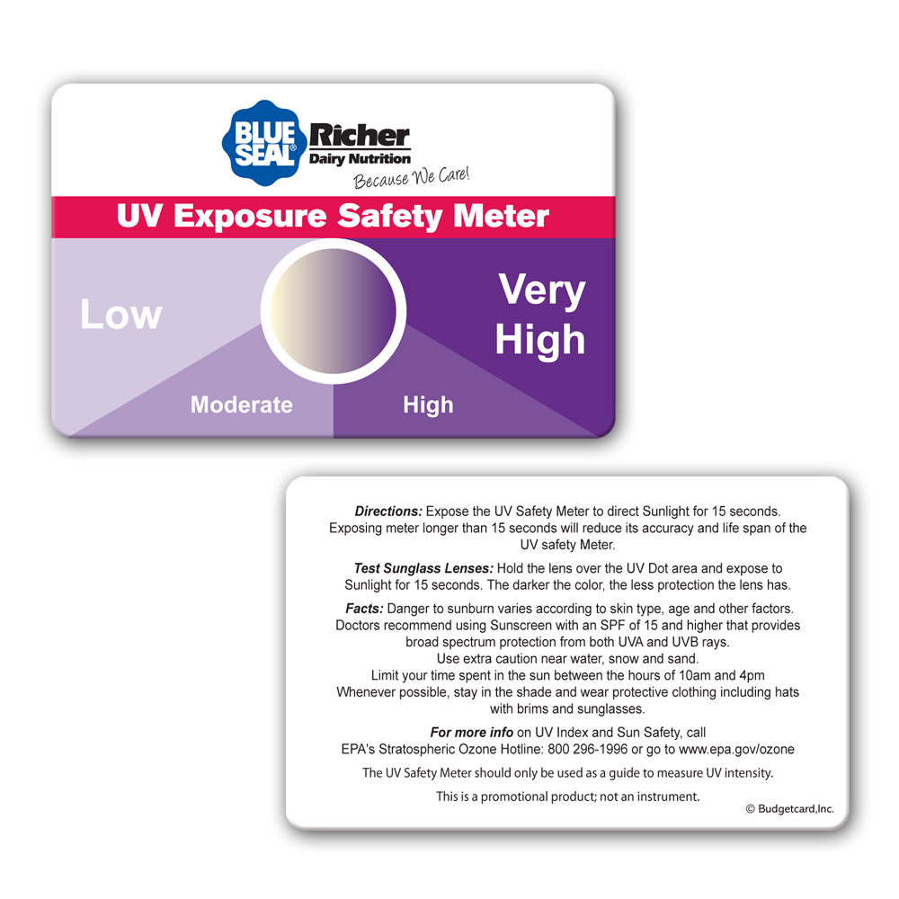 UV Exposure Safety Meter Card, Stock 2