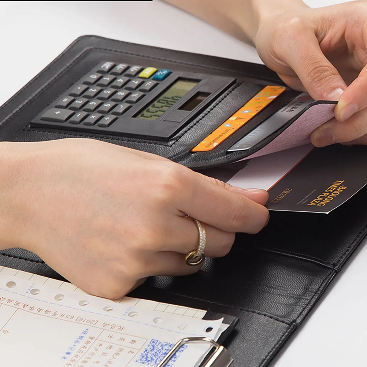 A5 Notepad Zippered Organizer With Calculator Writing Pad 7