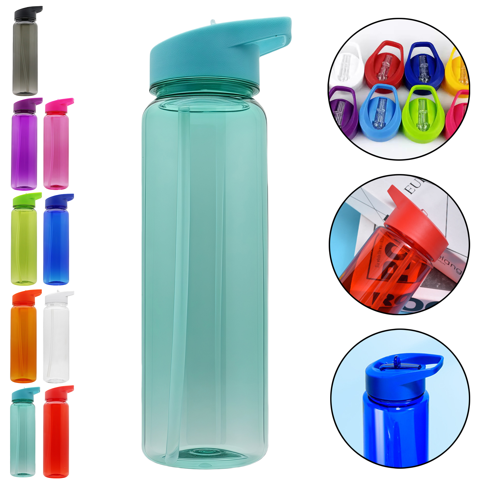 700ml Plastic Sports Water Bottle with Straw 8