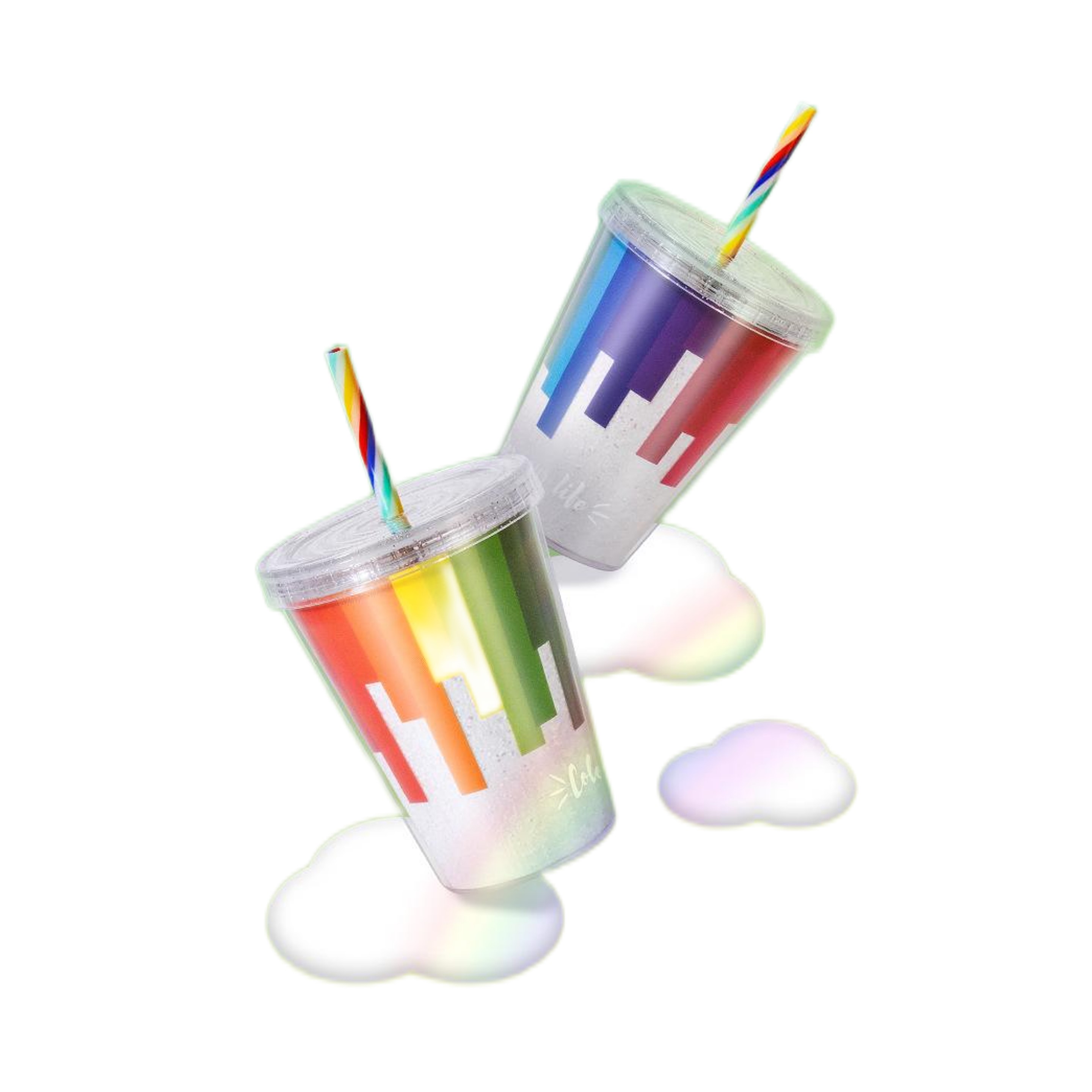 Rainbow Double Wall Tumbler w/Straw (direct import) 4