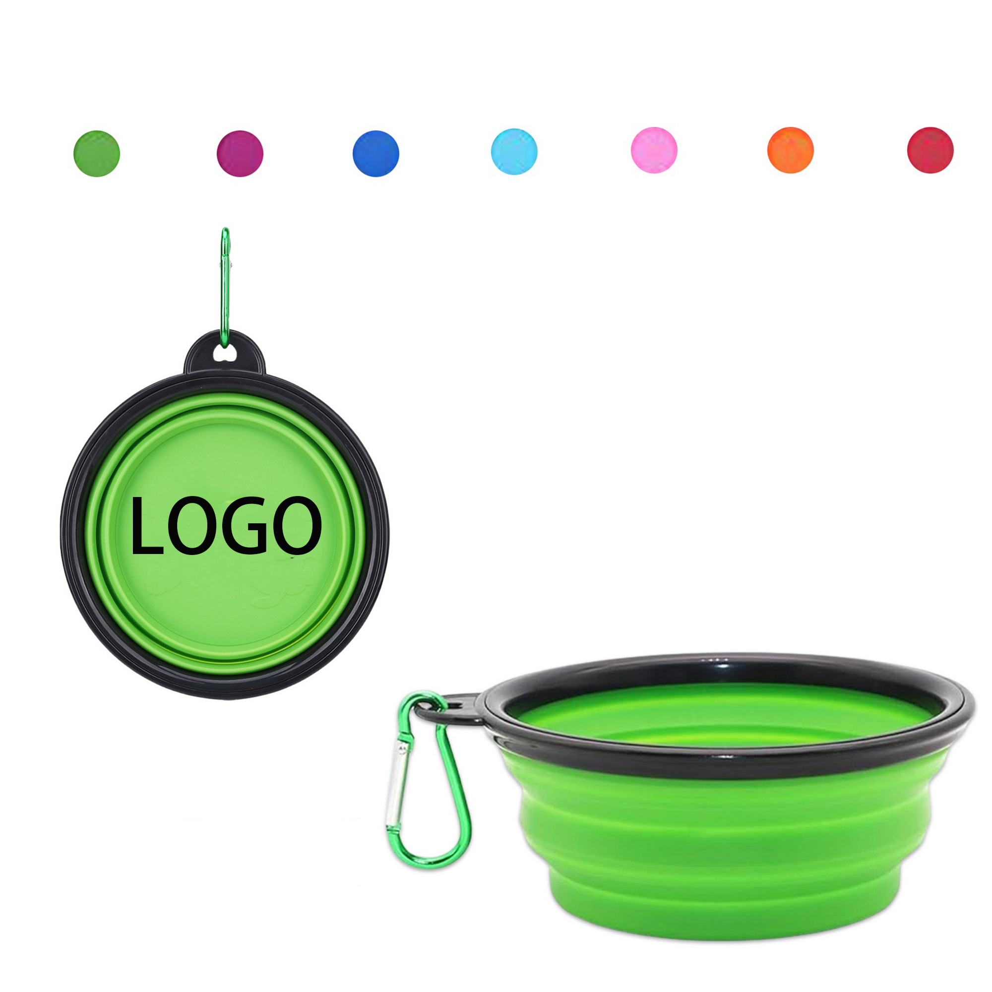 Silicone Collapsible Pet Bowl With Carabiner MOQ 1pcs 2
