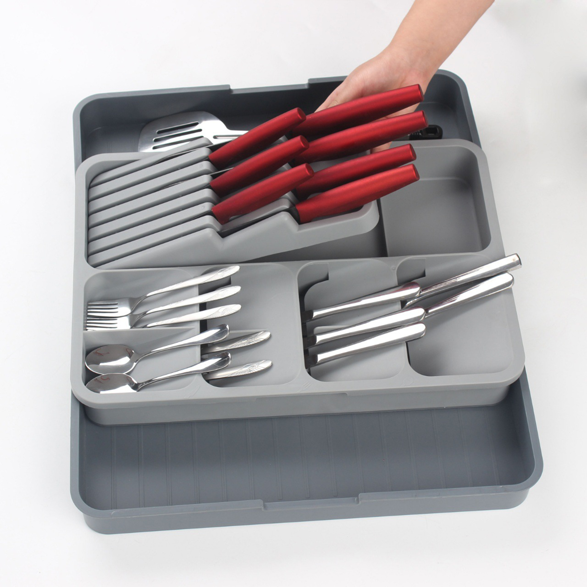 Polypropylene 2-In-1 Knife And Fork Separated Storage Rack 5