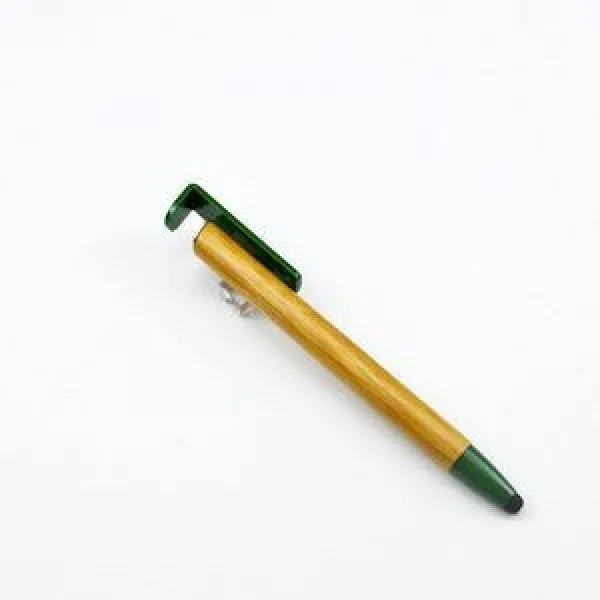 2-In-1 Eco-Friendly Bamboo Ballpoint Pen With Phone Holder 4