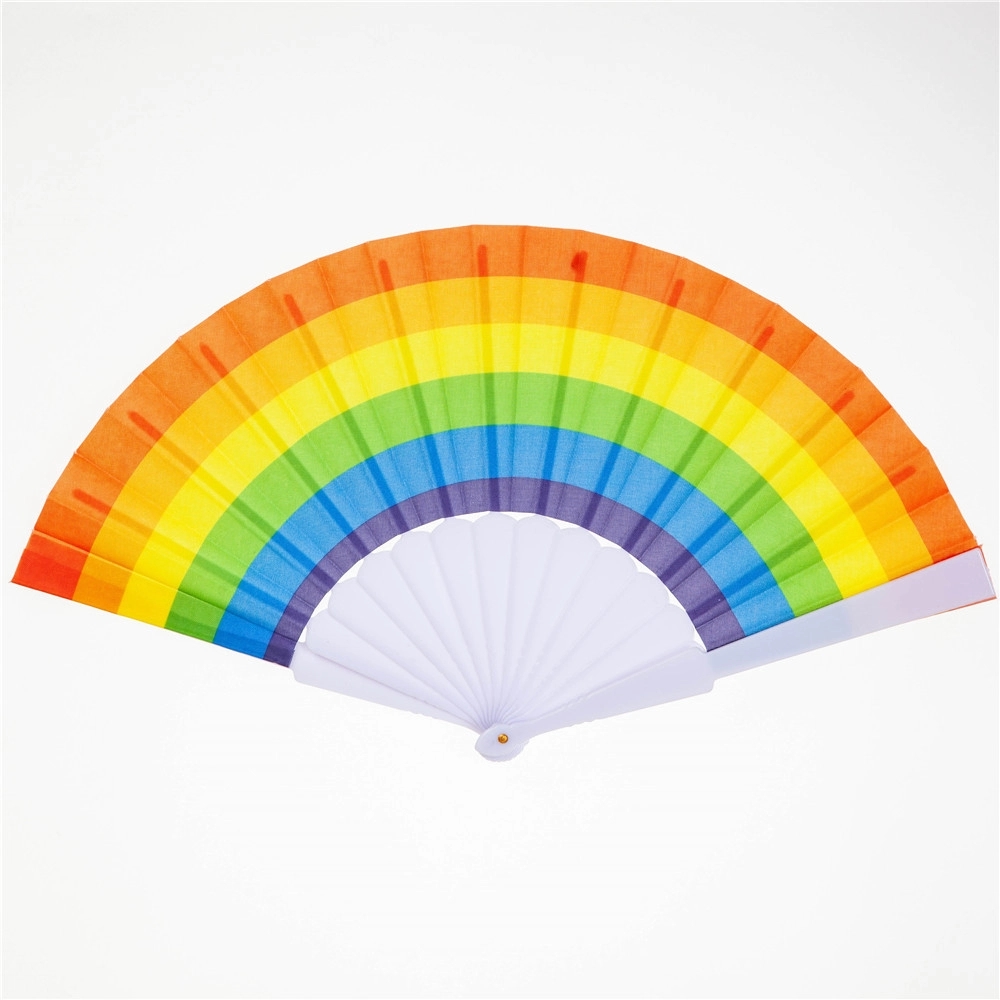 Polyester Folding Rainbow Hand Fan 3