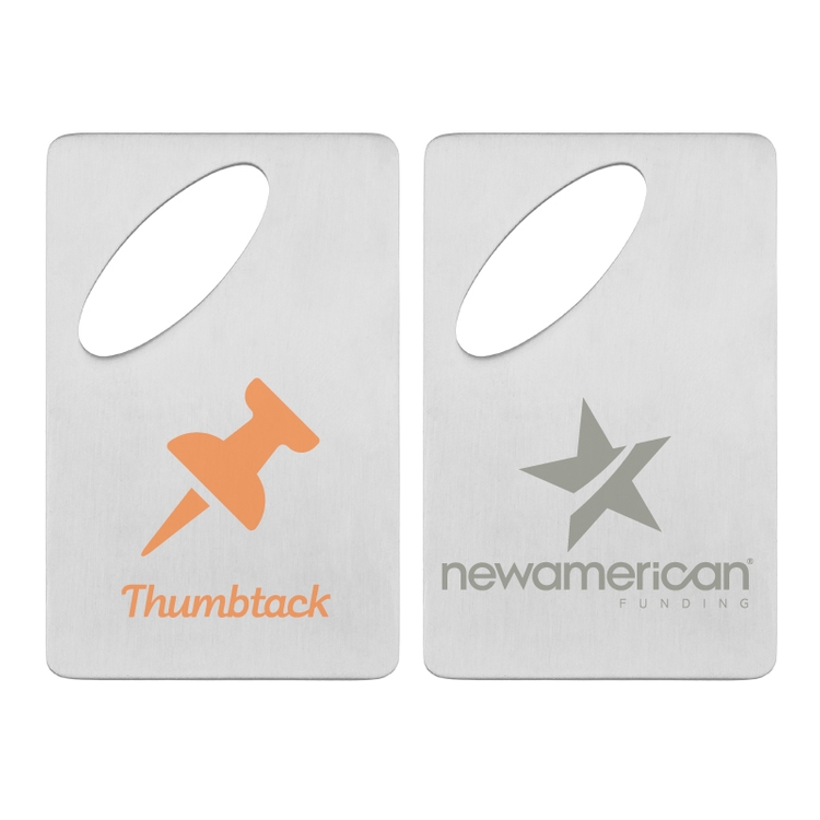 Oval Credit Card Brushed Finish Bottle Opener
