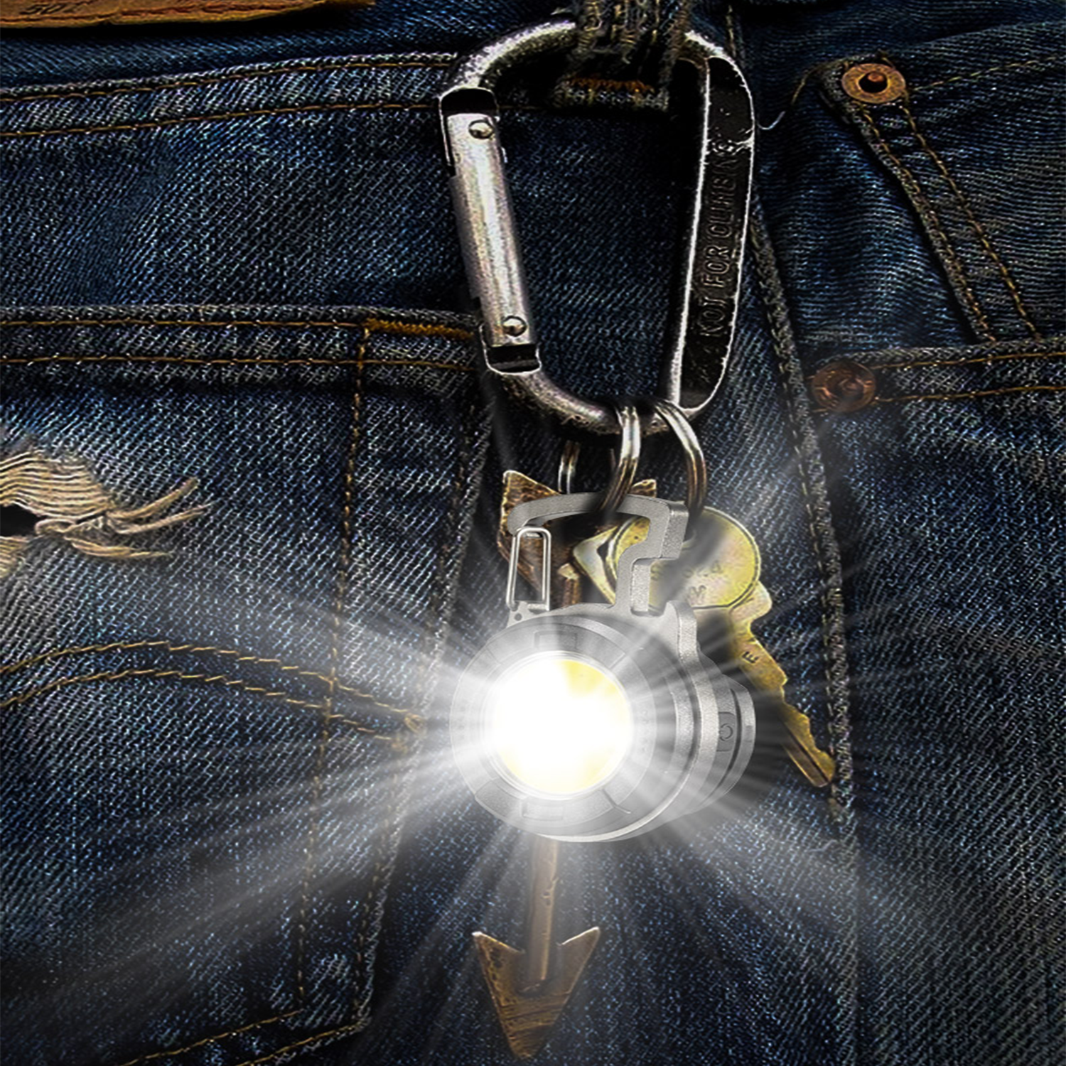 COB Rechargeable Keychain Flashlight with Bottle Opener 8