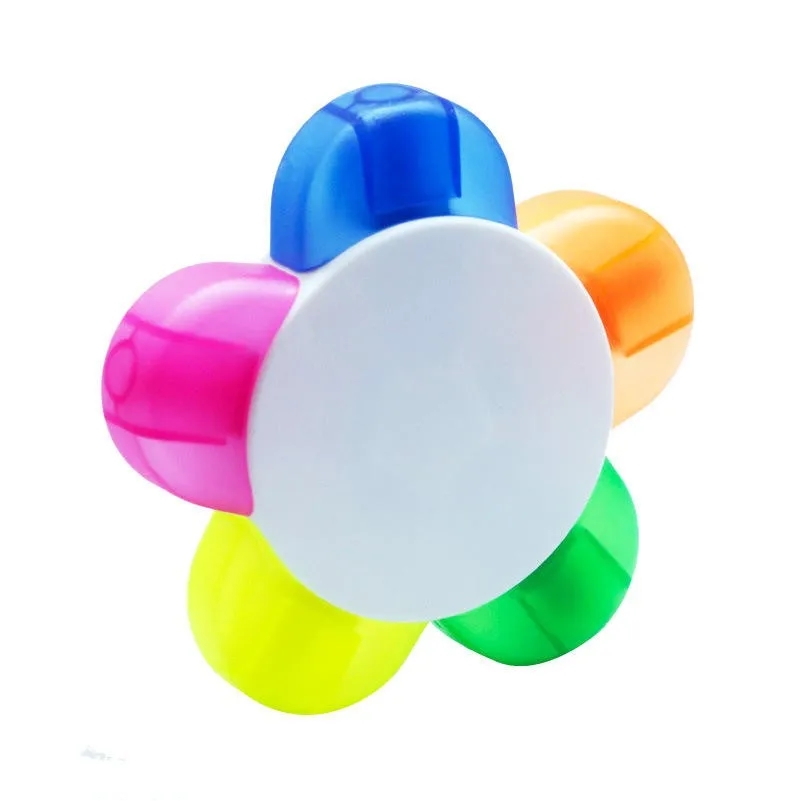 5 Color Flower Shape Highlighter Pens 7