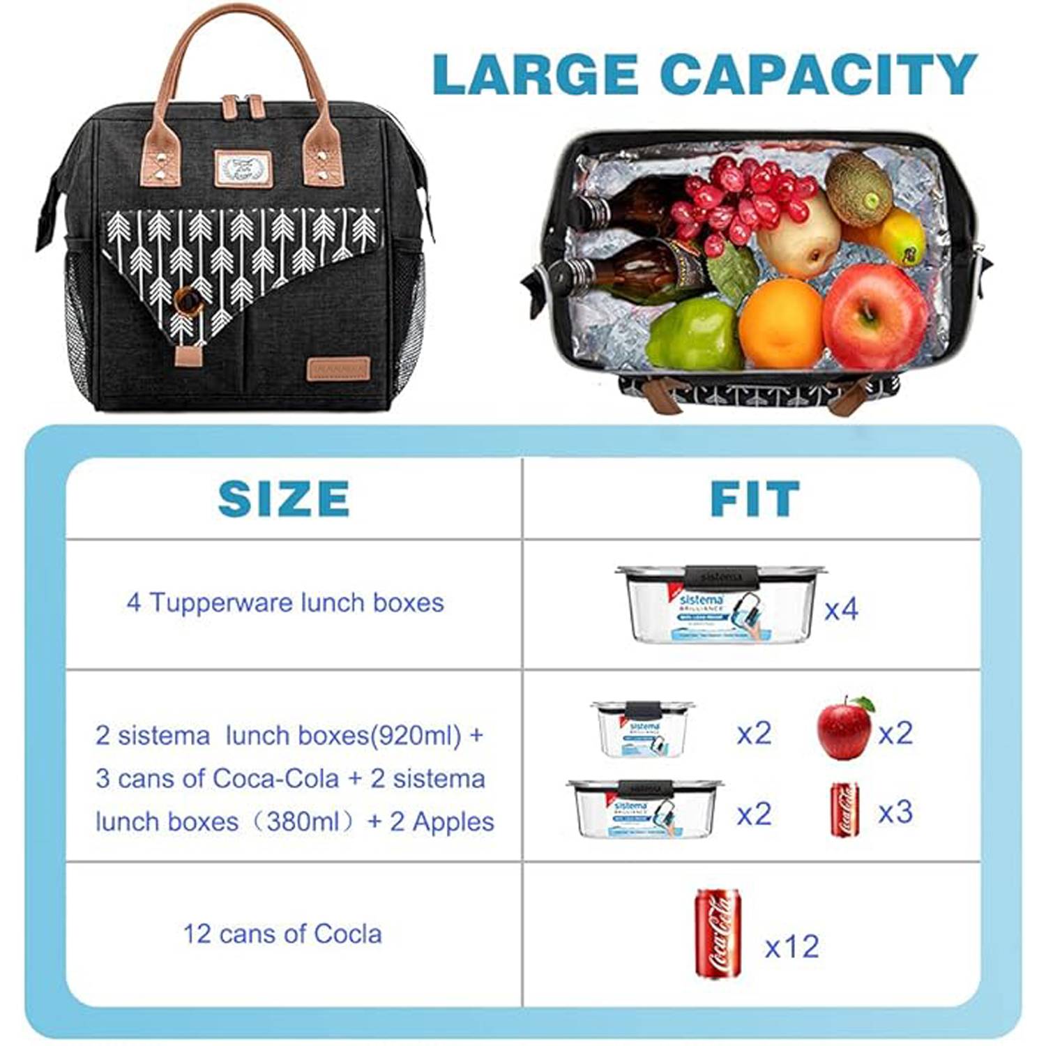11L Non-Woven Insulated Lunch Cooler Tote Bag w/ Handle 9