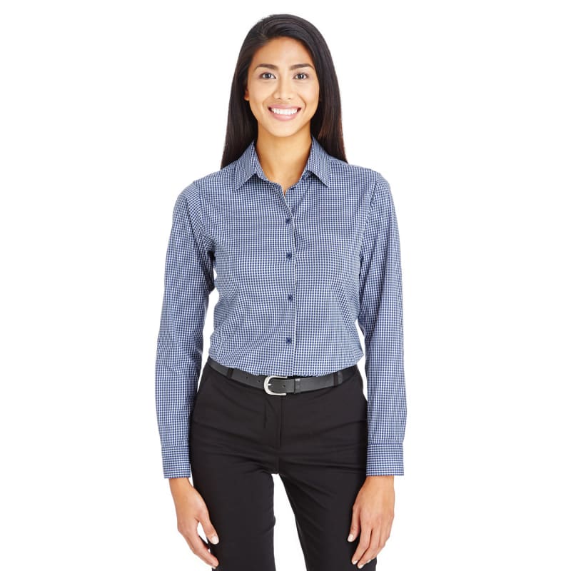 Devon & Jones CrownLux Performance™ Ladies' Tonal Mini Check Shirt 8