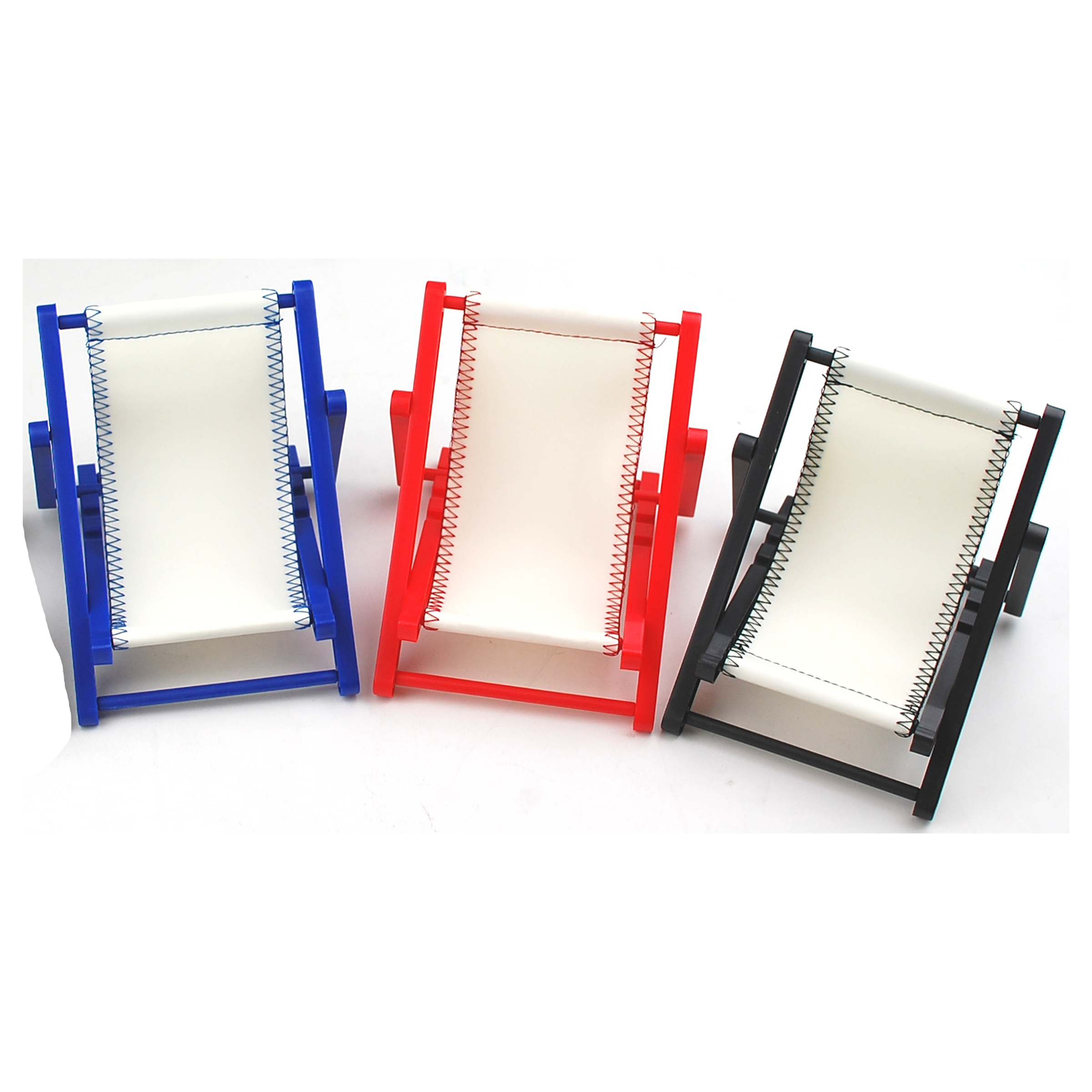 Plastic Frame Mini Beach Chair, holds Cell Phone or Business Card. 2