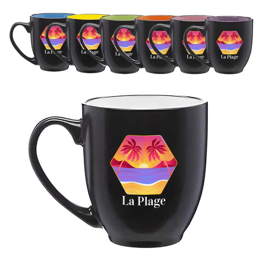 Dual Colored Ceramic Bistro Mugs 2